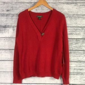 LAUREN-RALPH LAUREN-100% Cotton Knit 🧶 Sweater-Size L